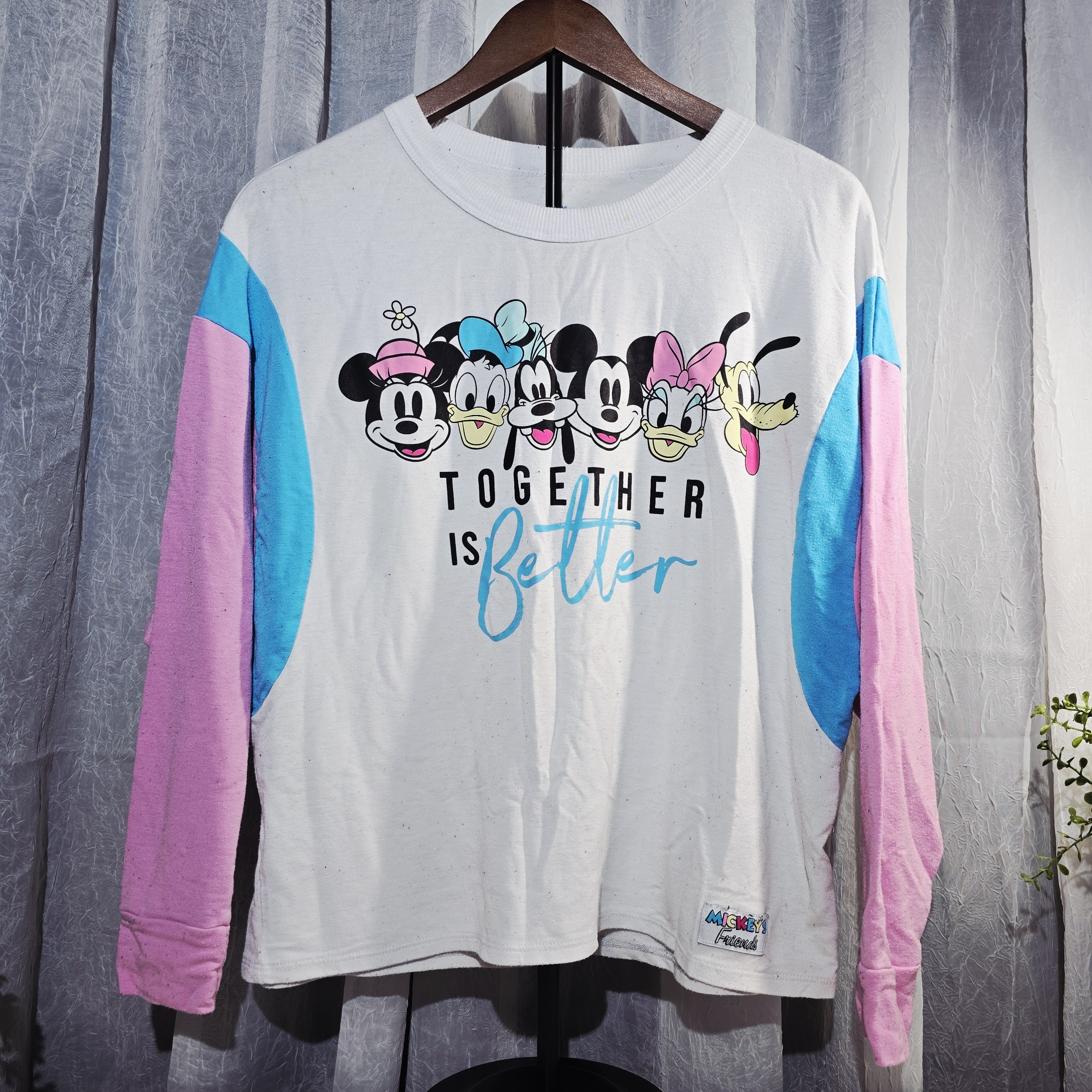 Disney Long Sleeve Tee - White, Pink, Blue